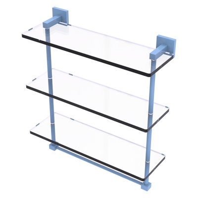 Étagère en verre à trois niveaux de la collection Montero avec barre à serviettes intégrée Montero