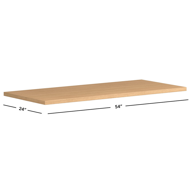 Coze Height Adjustable Rectangle Standing Desk, Natural Recon/Designer White, 36" H x 54" W x 24" D