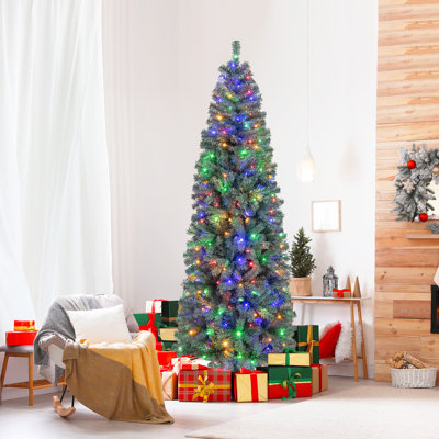 Arbre de Noël artificiel Holiday Aisle® avec 1168 branches, 500 lumières DEL et 9 modes d'éclairage