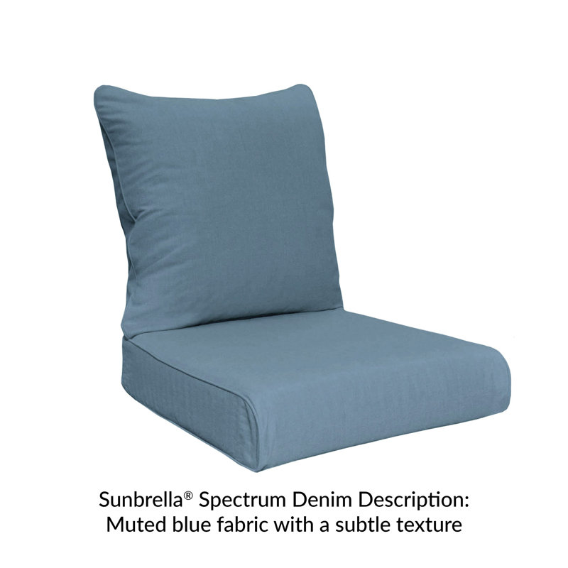 Sunbrella® Premium Outdoor Deep Seating Cushion, Spectrum Denim