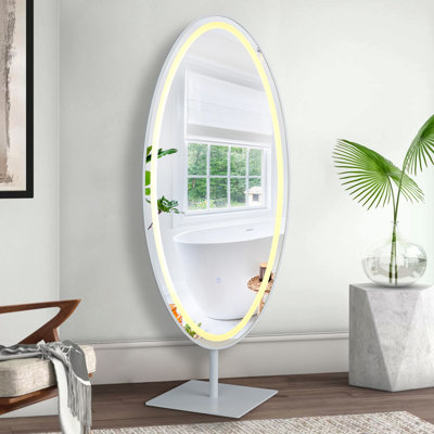 Iron Oval Floor Mirror