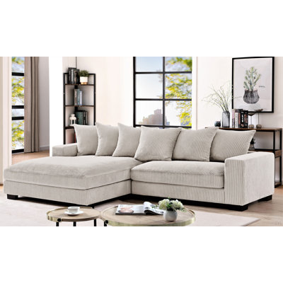 Luxe Oversized Two-Piece Facing Sectional Couches For Living Room, 102.4-Inch L Shaped Sofa With Chaise, Upholstered With Corduroy Fabric