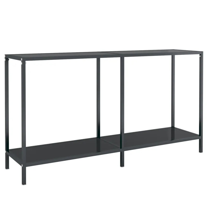 Hekkel Glass Top Console Table, 75.5 H x 140 W x 35 D cm
