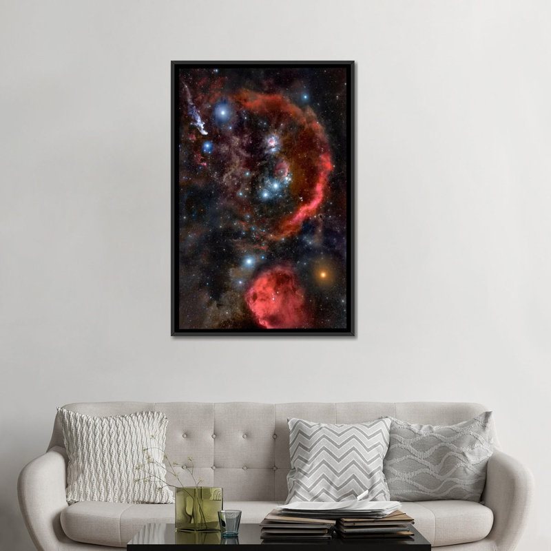 Lenworth «Astronomie et espace», reproduction sur toile tendue, H 26 po x l 18 po x P 1,5 po, Toile avec cadre noir