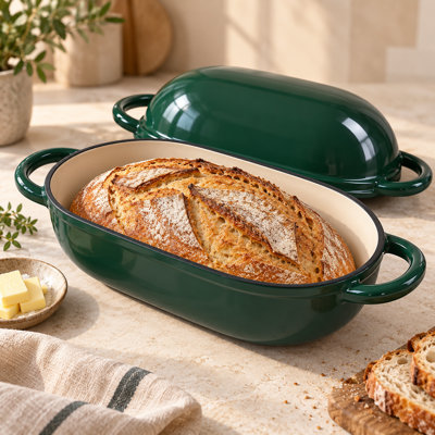 COSTASKF 5 qt. Non-Stick Enameled Cast Iron Oval Dutch Oven with Lid