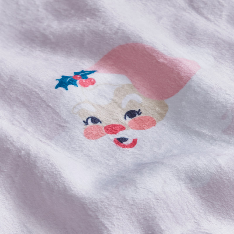 Vintage Christmas Santa Cosy Fleece Blanket Throw