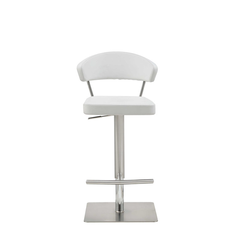 Tabouret de bar réglable en hauteur Ajwan, Blanc