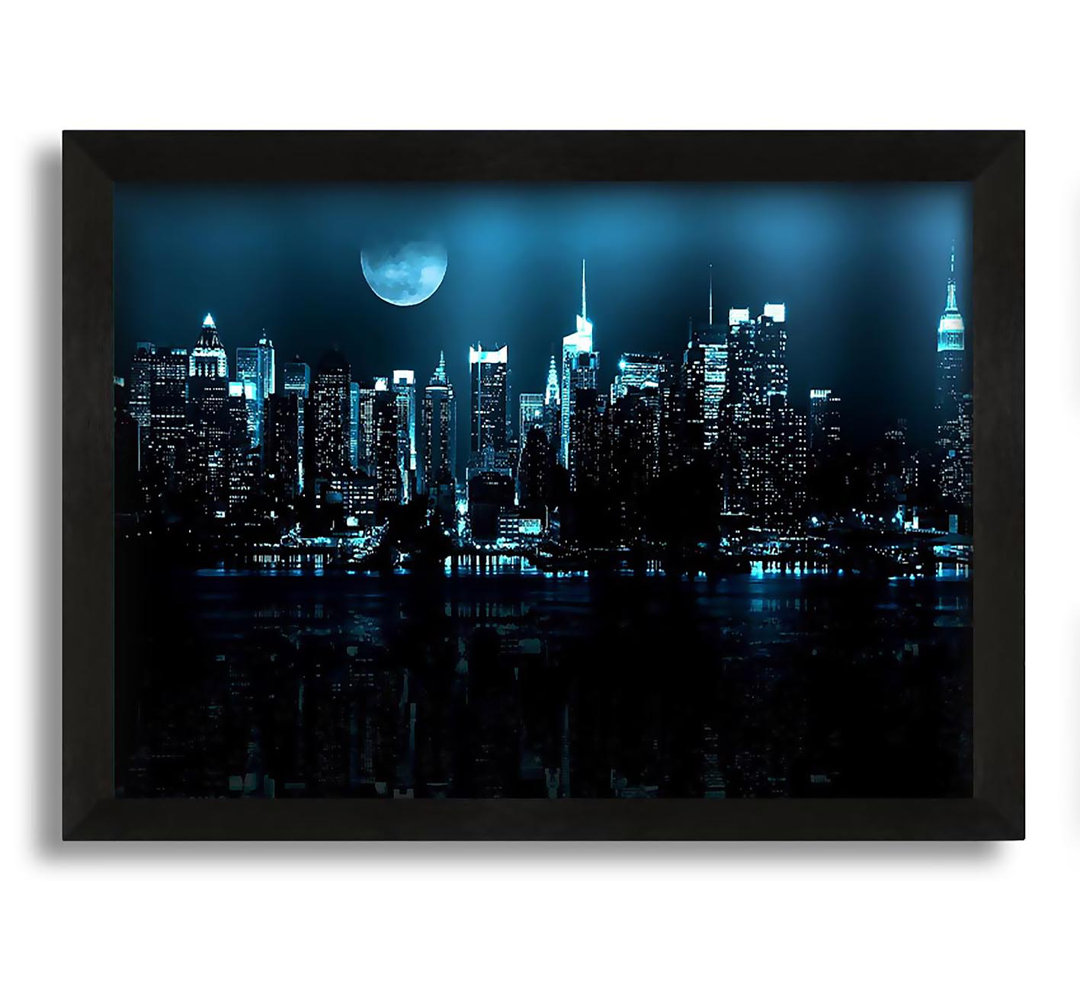 Gerahmtes Leinwandbild New York City Blue Moon Nights