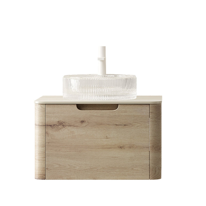 Meuble-lavabo de salle de bain avec lavabo, armoire de rangement flottante avec tiroir, pré-assemblé, 24"