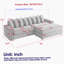 Très grand canapé en forme de L avec méridienne, canapé modulaire en L en velours côtelé confortable avec 8 coussins et deux espaces de rangement pour les accoudoirs, canapé-lit rembourré moelleux pour la chambre à coucher du salon-81596486