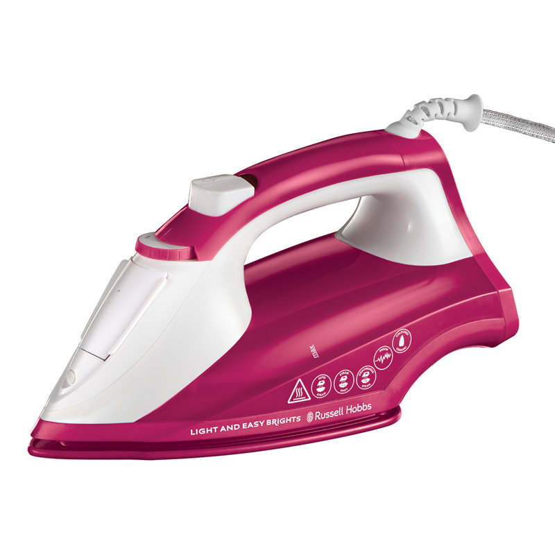Russell Hobbs Light & Easy Brights 2400W Iron with Ceramic Soleplate, Berry