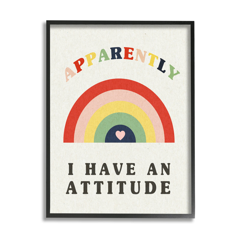Apparemment, I Have Attitude, H 30 po x l 24 po x P 1,5 po, Giclée encadrée noir minuit