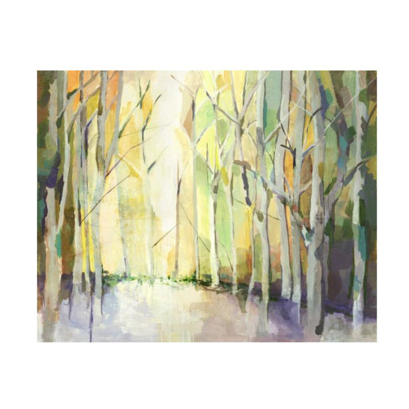 Spectre dans une forêt par Guseul Park - Peinture, H 40 po x l 50 po x P 1,5 po, Gel coupé au couteau