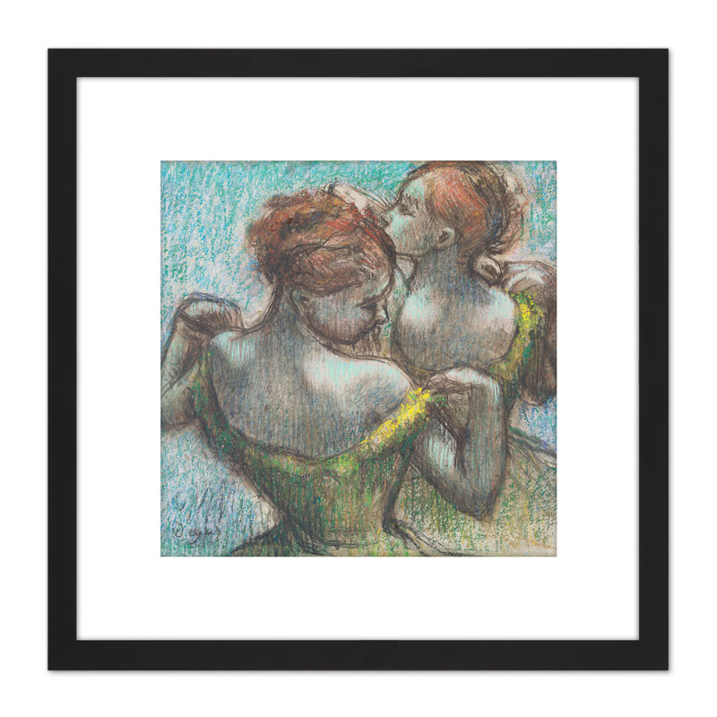 Degas Two Dancers Half-Length Pastel by Edgar Degas - Single Picture Frame Painting