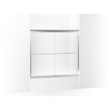 Fluence 54.63" W - 59.63" W x 55.44" H Double Sliding Frameless Tub Door