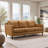 Cooper Mid Century Modern Tan Leather Sofa