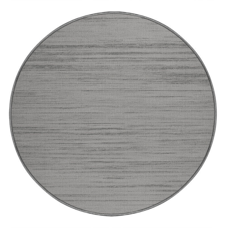 Machine Washable Solid Brown Area Rug, Round 6'