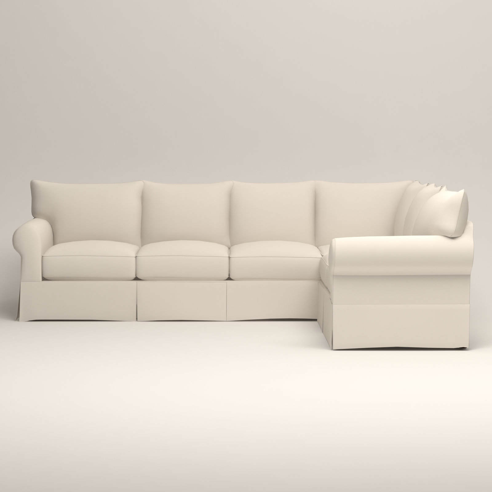 Amari Slipcovered L-Sectional, Right Hand Facing, Bayou Off White Canvas