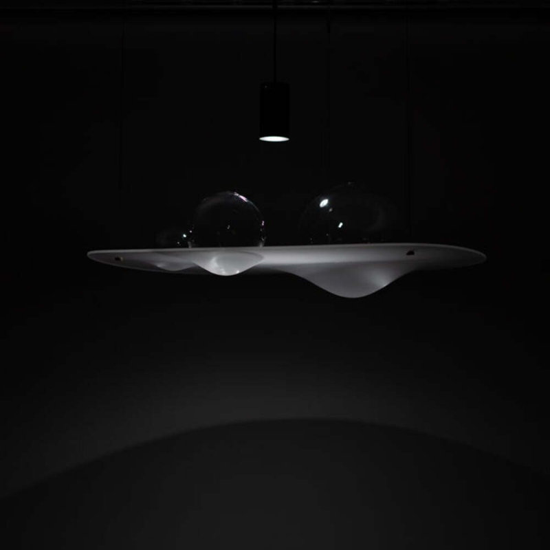 Gravity Well Chandelier, Satin Black