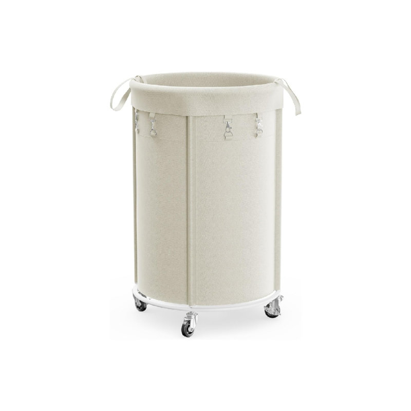 Metal Laundry Cart, Beige