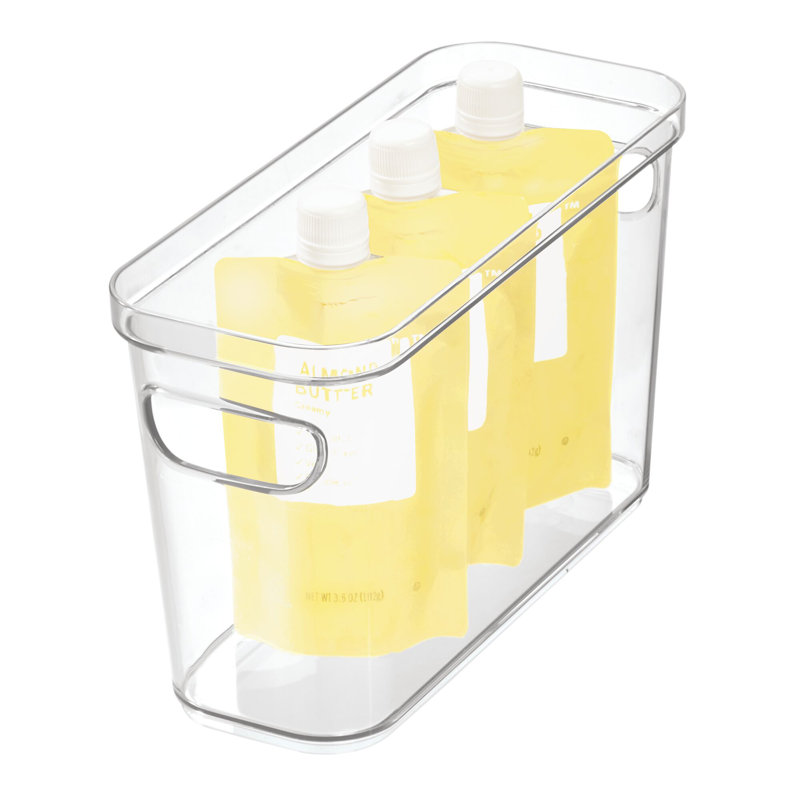 iDesign Crisp Fridge and Pantry Storage Organizer Bin with Handles, 10" x 4" x 6" - Clear