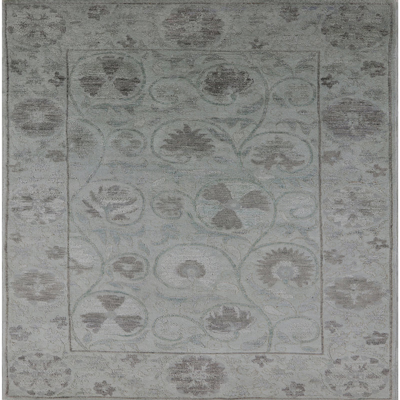 Tapis oriental gris Hanston, Carré 5 pi