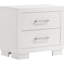Table de chevet rectangulaire blanche à 2 tiroirs avec poignées en métal, chambre à coucher pour garder les choses propres, esthétique propre et moderne, poignées de bar de 23 po x 15 po, organisateur, look classique, mélange de bois massif, 15 profondeurs