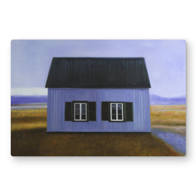Blue barn - Rustic Metal Print for Home Office Decor