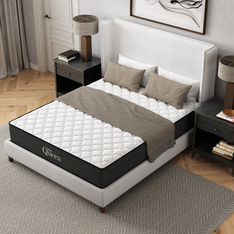 Matelas en gel rafraîchissant de 10 po de diamètre, - États-Unis, relief, faible transfert de mouvement, avantage, eau, pour base réglable, gris et blanc, noyau en mousse viscoélastique, matelas de maquillage à ressorts, caractéristique, fonctionne avec