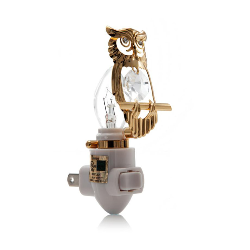 24K Gold Plated Owl Night Light