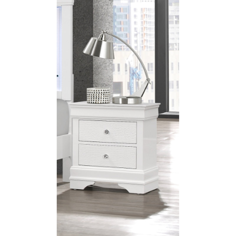 Table de chevet en métal Shaker, Blanc