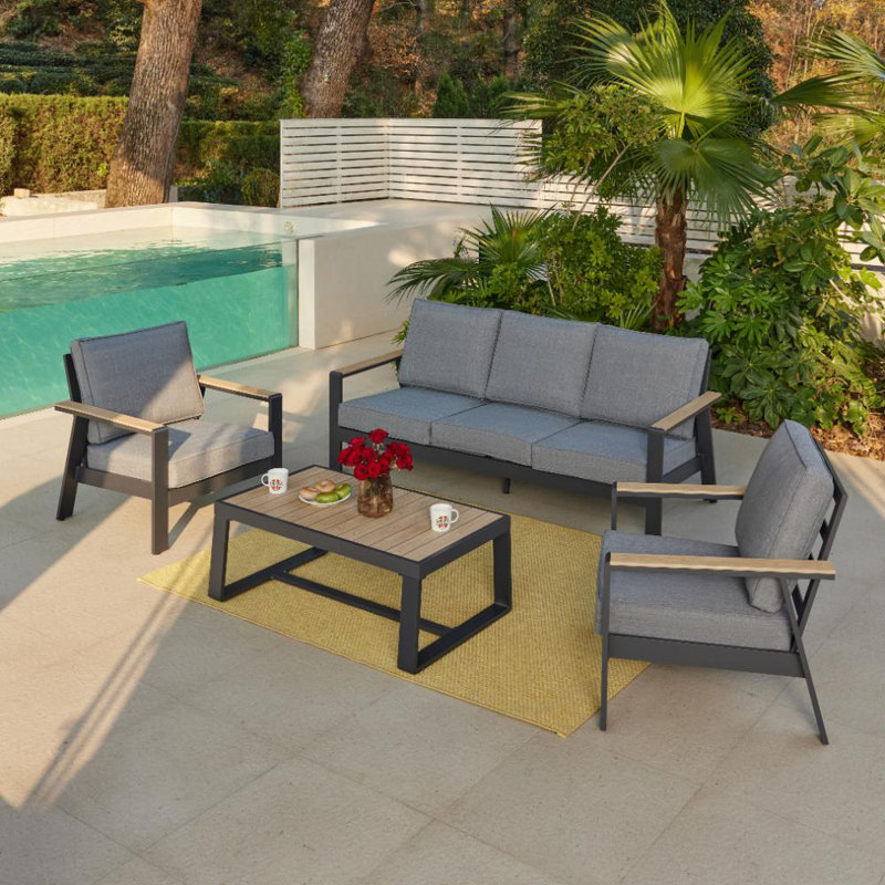 Catarena Aluminium Garden Set, Grey/Black