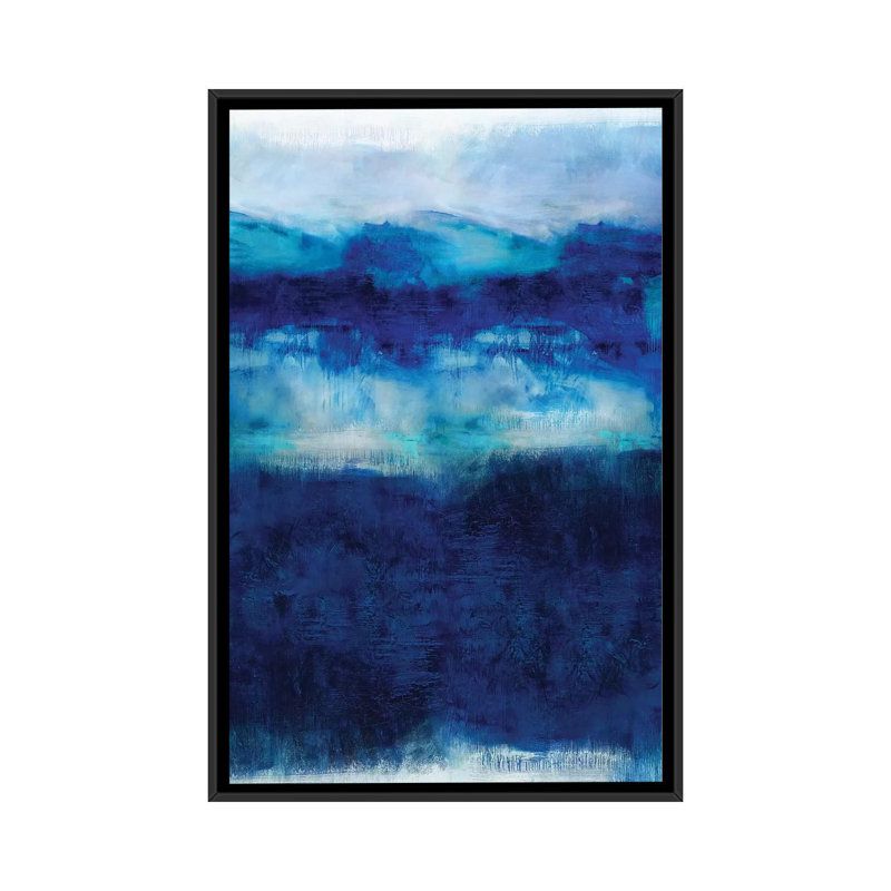 «Indigo Dawn», impression sur toile, H 26 po x l 18 po x P 1,5 po, Toile encadrée noire, Pas de tapis