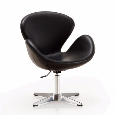 Raspberry Wool Blend Upholstered Swivel Balloon Chair