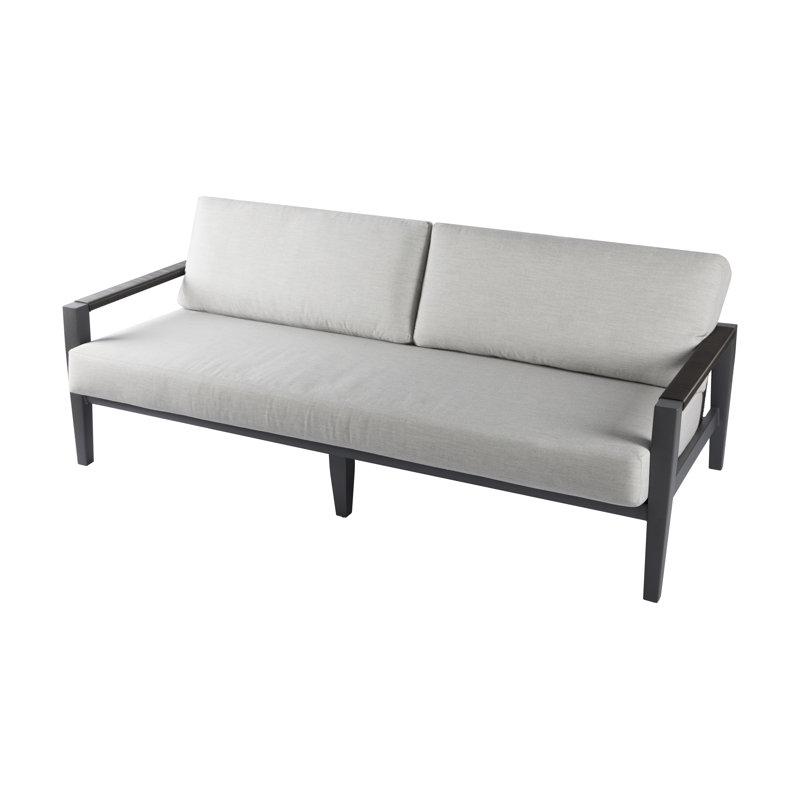 Canapé de patio en aluminium thermolaqué de 80 po avec coussins Sunbrella® de qualité commerciale Laguna