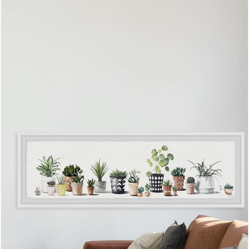 « Pots à losanges »-photo panoramique sur papier, H 10 po x l 30 po x P 1,5 po