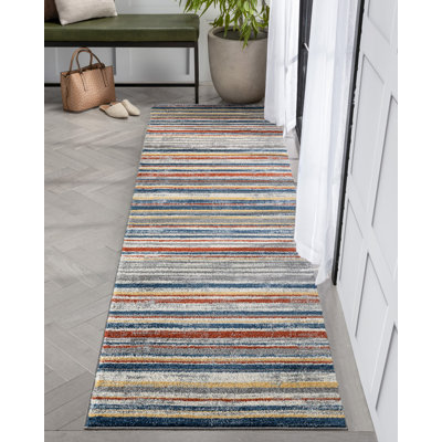 Leona Striped Synthetic Area Rug