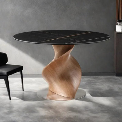 Round and simple dining table