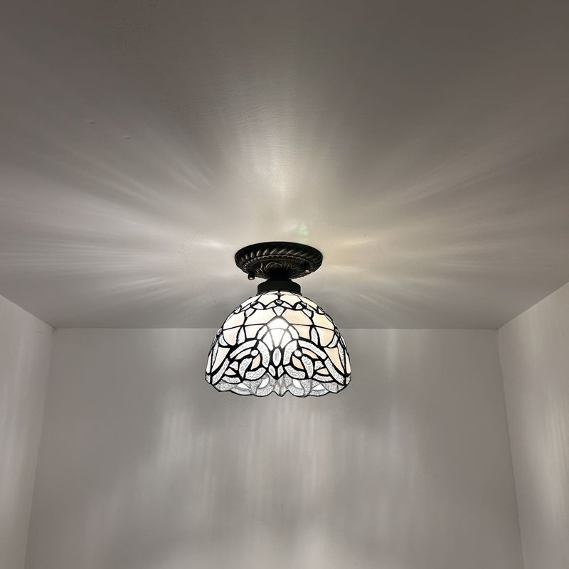 8'' 1 - Light Bowl Ceiling Fan Light Kit, White