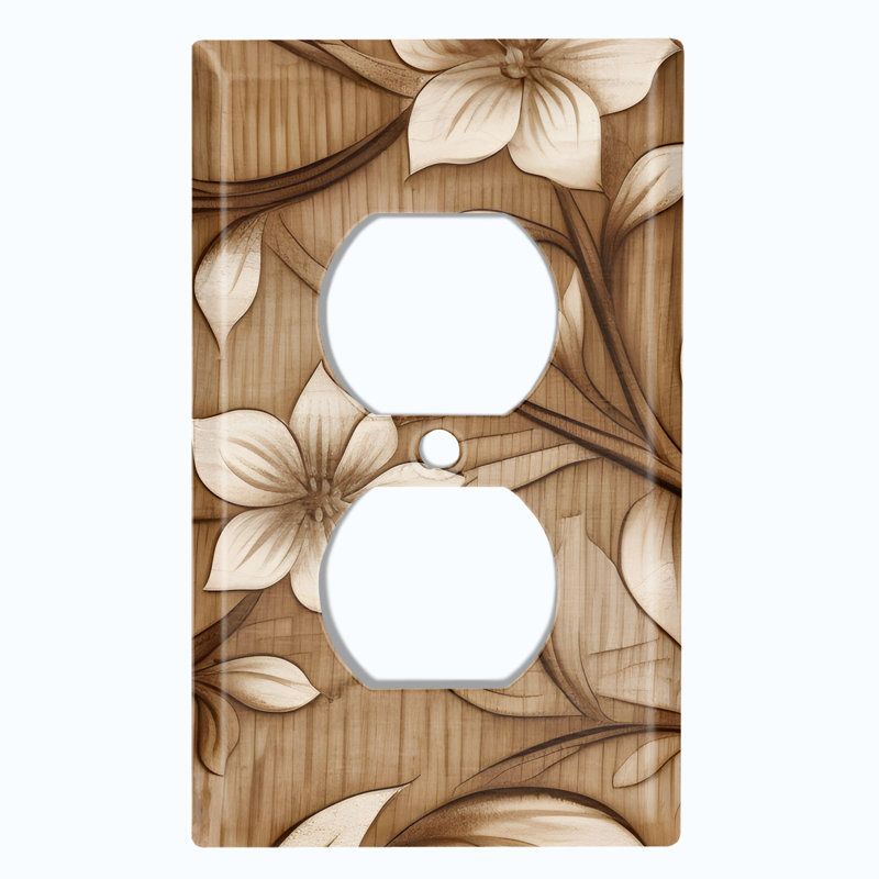 Copper Rust Patina Teal Print 1 - Gang Duplex Outlet Standard Wall Plate