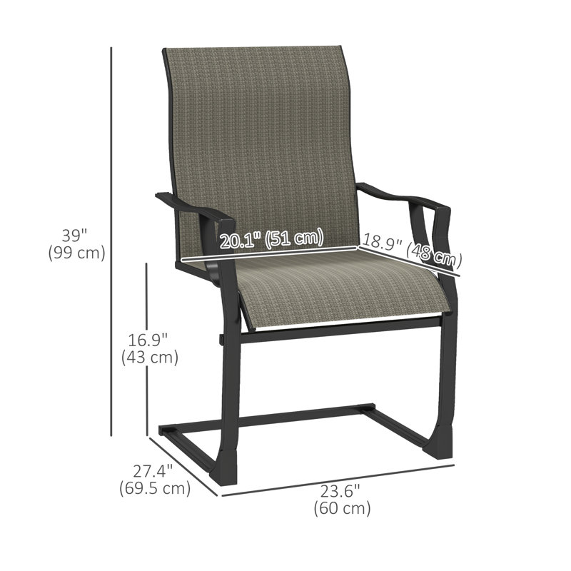 Ensemble de 2 chaises de patio pour l'extérieur C Spring Motion