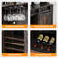 69.6'' Tall Farmhouse Coffee Bar Cabinet, 6 Bottle Wine Rack And 12 Stemware Slots-2140639467