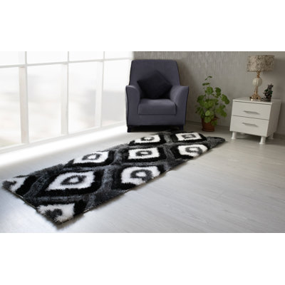 Tapis blanc / noir Demeitric Polyester