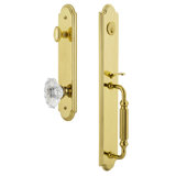 Arc Handleset with Single Cylinder Deadbolt and Biarritz Door Knob and Rosette