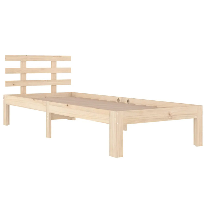 Bed Frame Solid Wood, Natural, Single (3')