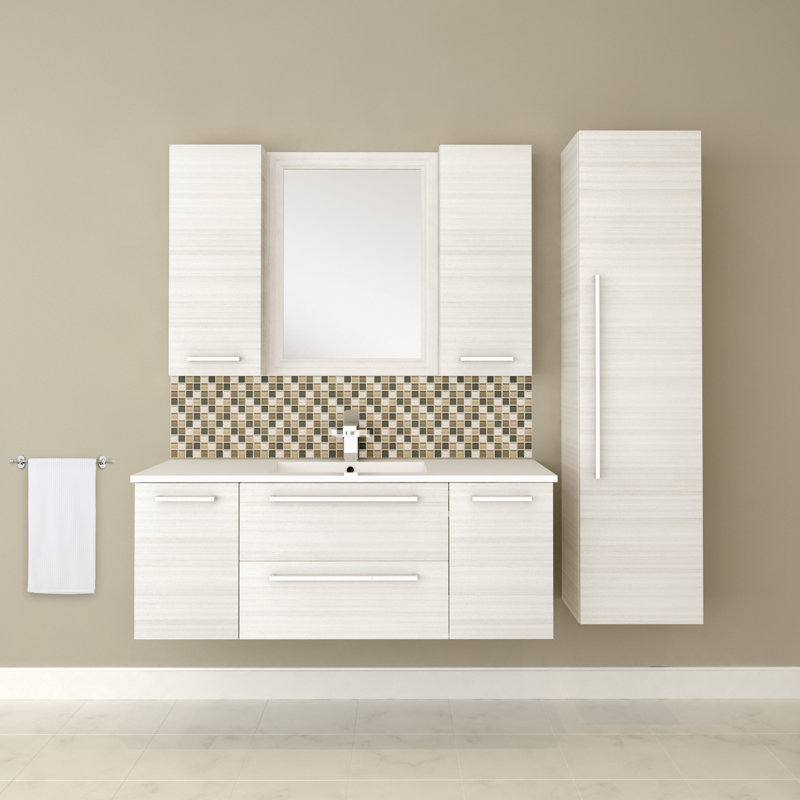 Miroir de style moderne & contemporain Silhouette, Blanc cassé