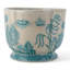 Turquoise White Willow Scallop Planter