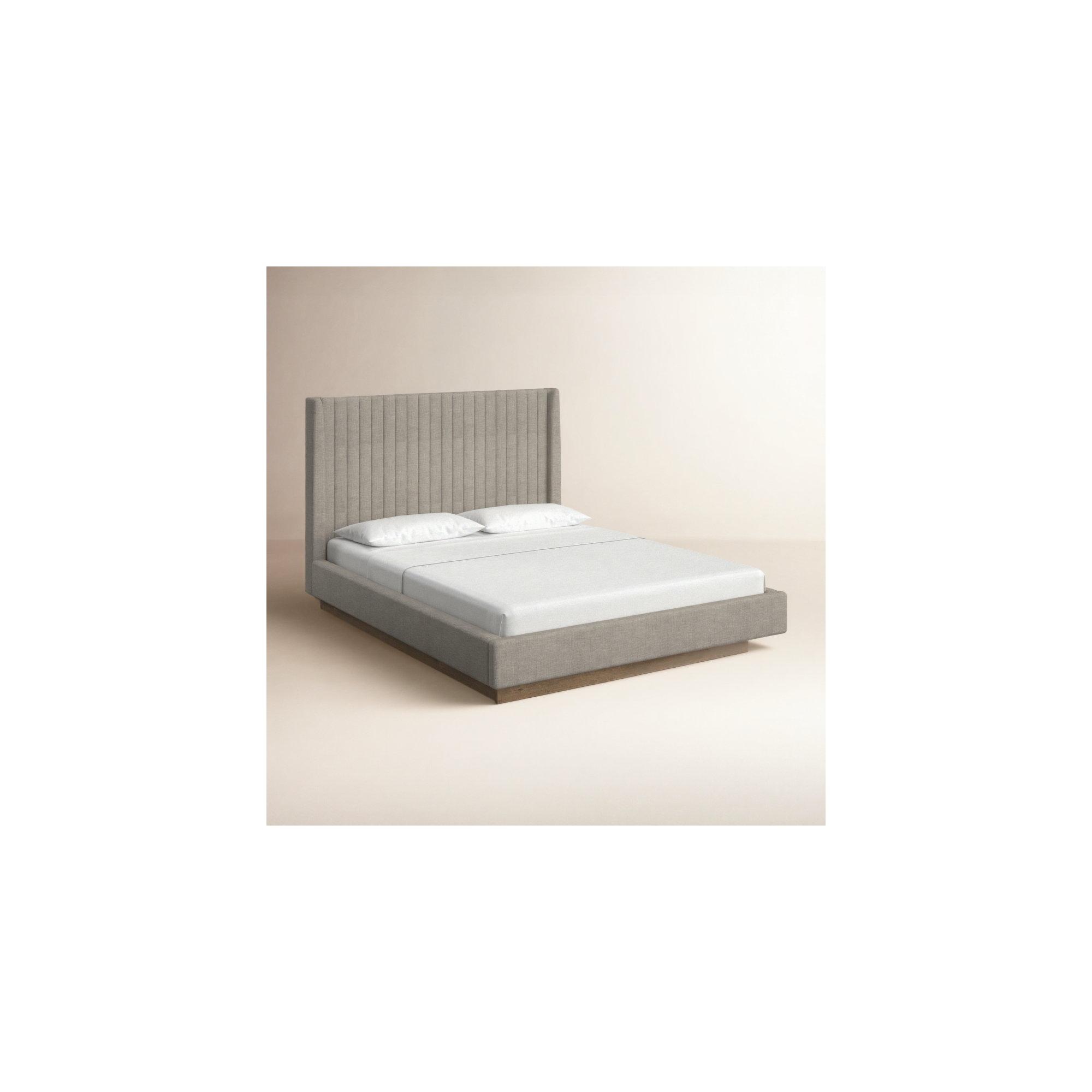 Lydia Upholstered Wingback Bed, Queen, Savile Flannel