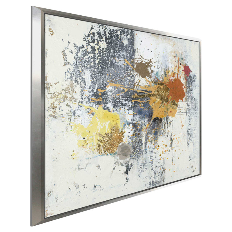 «Fiesto», reproduction d'art sur toile encadrée, H 21,5 po x l 21,5 po x P 2 po, Cadre flottant argent