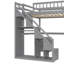 Lit mezzanine avec bureau, deux tiroirs de rangement, bande lumineuse à DEL et garde-corps